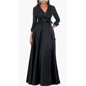 Xscape Evenings Sequin Long Sleeve Tux Ballgown (new) Sz 10 $298.00 retail